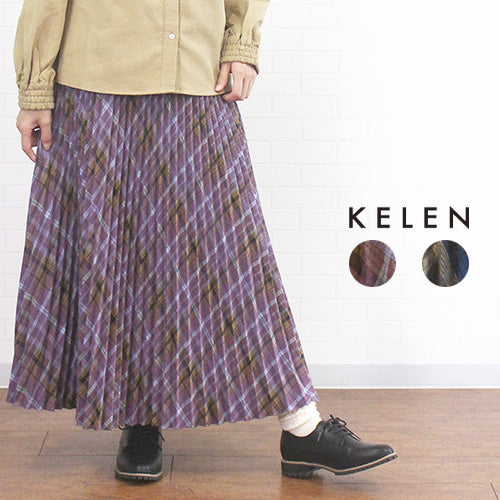 KELEN ケレン LKL24FSK2029 "RITZ CHECK" アコーディオン プリーツ チェック スカート レディース 女性 服 秋 冬 取扱店