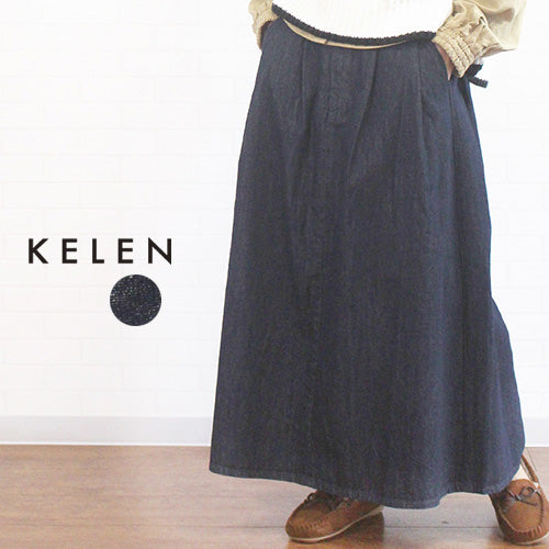 KELEN ケレン LKL24FSK2031 "ESKA DENIM" デニム タック スカート  レディース 女性 服 秋 冬 春 夏