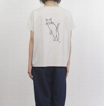 NARU 【ナル】 40/2 CLASSIC天竺 振り返り猫コンフィーシャツ