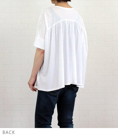 アルモニ harmonie 61960645<br> トップス プルオーバー Tシャツ カットソー 日本製ハルモニー レディース コットン100％ 夏 ハルモニ カジュアル ゆったり 半袖 無地 洗濯可 白 オフ白 黒 F フリー 9号 11号