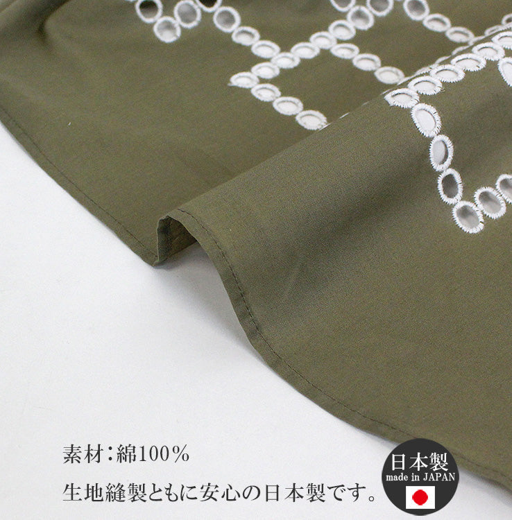 ジッツォ JIZZO JBEB43 バンドカラー7分袖ブラウス  刺繍 羽織り レース 日本製 レディース 女性 春 夏 秋